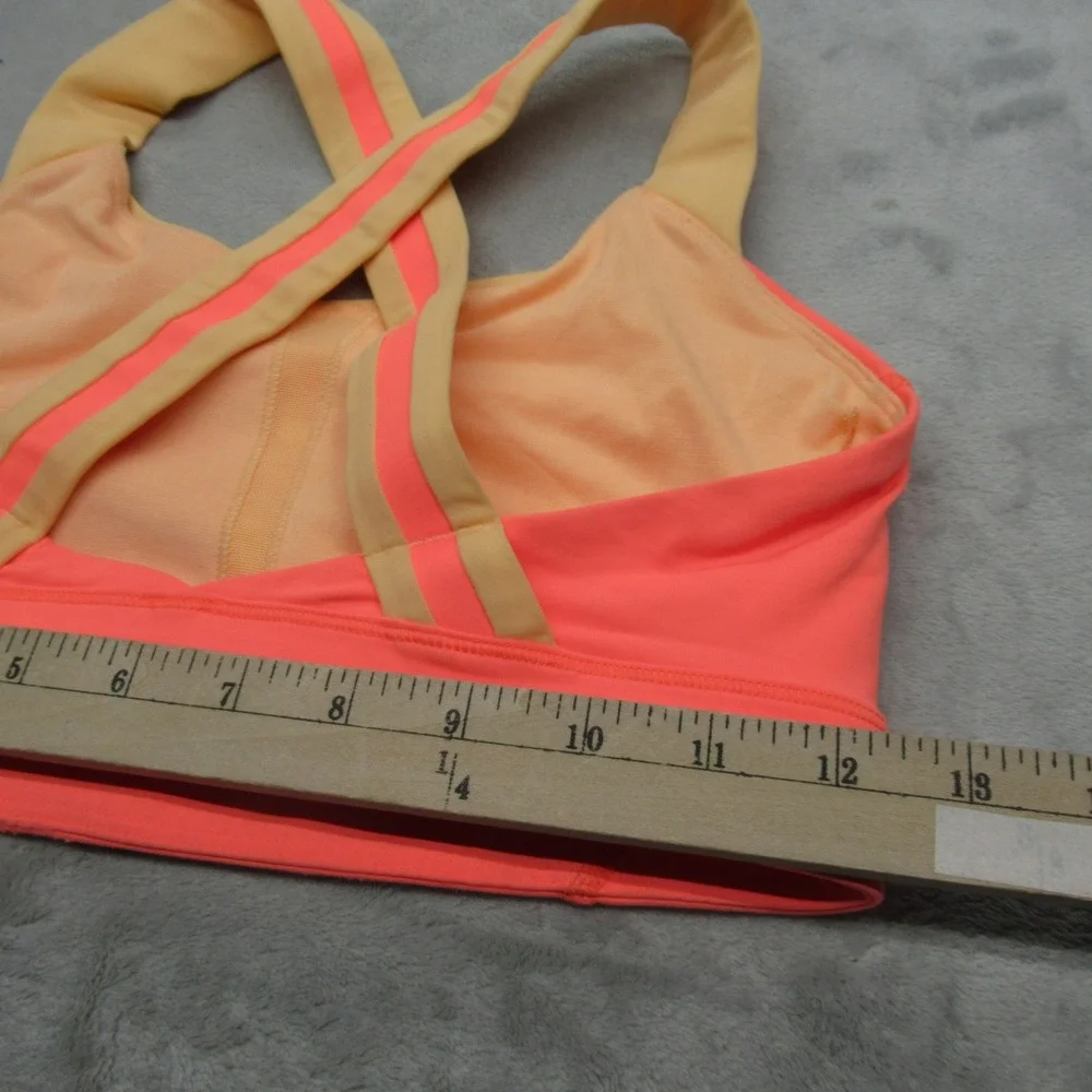 Lululemon Sports Bra Womens 6 Neon‎ Salmon Criss Cross Back Removable Pads Yoga